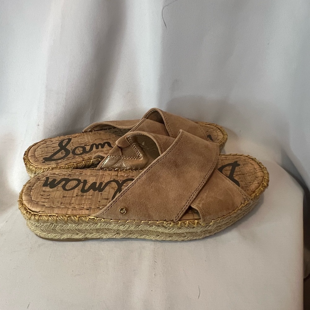 Sam Edelman espadrille sandals slides wedge 8 m